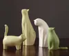 Cerâmica resumo sortudo gato família decoração da casa sala de artesanato decoração de porcelana animal estatueta maneki neko decoração de casamento presente