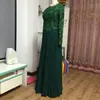 Jewel Neck Chiffon Long Evening Dresses with Lace Appliques New Long Sleeves Prom Dress Floor Length Mother of Bride Dress