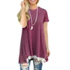 Vrouwen Kant Paneled Losse T-shirt Korte Mouwen Zomer Katoen Kant T-shirt Onregelmatige Losse Zoom Casual T-shirt am135