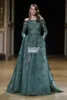 Ziad Nakad Emerald Crystal Evening Pageant Vestidos Modest Illusion Manga Longa Árabe Dubai Prom Vestidos Labourjoisie Vestidos de Festa 2001880