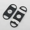 Pocket Portable Plastic Stainless Steel Double Blade Cigar Knife Scissors Tobacco Black Cutter Free Shipping LX3386