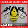 Corpi per HONDA NSR250R MC16 stock giallo MC18 PGM2 NS250 88 89 78HM.58 NSR 250 R NSR250 R RR NSR250RR NSR 250R 88 89 1988 1989 Kit carenatura