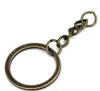 Epackfree 40pcs Split Key Ring with Chain Split Key Ring with Chain Silver Gold Guqing Color Metal Split Keychain Ring Parts Jump Rings