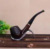 Nouvelle pipe en bois d'ébène à petites feuilles, porte-cigarette filtre 9mm, seau en bois massif, pipe fumante, pipe.