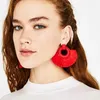 NaomyZP-pendientes de gota bohemios para mujer, aretes con borlas, gran declaración, Vintage, colgante, rojo, rosa, negro, azul, joyería de moda 279t