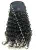 Human Hair Ponytail European Kinky Curly Hair Extensions 120gram Wrap Around Clip In Pony Tail Remy Hair 10-22 Inches