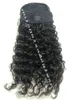 Cabelo Humano Rabo de Cavalo Europeu Extensões de Cabelo Encaracolado Kinky 120 gram envoltório em torno do clipe no rabo de cavalo remy cabelo 10-22 polegadas