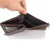 Männer echte gebräunte Leder -Bifold -Brieftasche Clutch Money Bag Coin Pocket Multicards Halter Clip Mann Kurzpolizei12009684