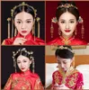 Çin tarzı düğün gelin headdress kostüm Saç Barrette Fazan antik Kronet suit