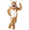 2018 Costume de mascotte Bobcat Wildcat gris / beige chaud de haute qualité pour Halloween Costume de fête de Noël Costume de personnage Déguisement.