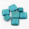 Kakee Square Charms Flat Back Natural Gem Sten Ringar Cabochon Turquoises Pärlor för smycken Göra DIY Handgjorda Tillbehör