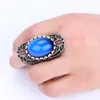 Fashion Sweet Antique Silver Plated Mood Ring Magic Emotion Känsla Temperaturreglage Ringar För Present MJ-RS034