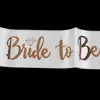 Атласная невеста с бриллиантовым кольцом Девичник для девичника Свадебный душ для невесты Черный с золотым письмом