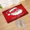 Jul Doormat Entré Santa Claus Tree Snowman Mat Mattor Mattor Anti-Slip Flannel Bathmat Kök Golvmatta