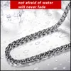 3 mm4 mm largeur 316l en acier inoxydable Cool Men Boy Girl Girl Spiga Collier à plait chaîne de style roche tendance Couleur argentée 1826 pouces POPC7348667