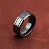 Mode zwarte wolfraam ring voor mannen wolfraam trouwring sieraden mode mannen grote ring