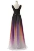Tanie 2020 Elie Saab Evening Prom Dresses Belt Backless Gradient Kolor Czarny Szyfonowa Formalna okazja Party Suknie Real Photos Plus Size Sexy
