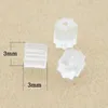 10000 pcs / sac ou set 3mm Boucles d'oreilles Bouchons de retour oreille bouchonnage bloqué fabrication de bijoux bricolage accessoires blanc clair forme octogonale en plastique