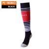 R-BAO Kids Footable Striped Socks Outdoor Sport Cotton Comfortable Child Teenagers Sccoer Socks Soft Breathable Basktable Sock Knee Cycling