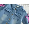 2018 Soft Denim Baby Romper Graffiti Rainbow Infant Clothes Newborn Jumpsuit Baby Boy Girls Costume Cowboy Fashion Jean Children