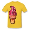 Barato Masculino Por Cento de Algodão Tentacle Treat Ice Cream Camiseta Masculina Em Torno Do Pescoço Verde T-Shirt de Manga Curta Plus Size Normal Camiseta