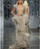 Evening dress Ziad naked Yousef aljasmi Kim kardashian V-Neck Feather orstrich Crystal Mermaid Almoda gianninaazar ZuhLair murad Ziadnakad