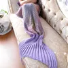 Nieuwe Collectie Kleurrijke Mermaid Tail Dekens Volwassen Sofa Knit Deken Dekkleed Cocoon Slapen Sack Tail Dekens Visschaal Raster Xmas Geschenken