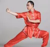 Embroidery dragon Tai chi clothing cotton spring and summer clothing female Taichi morning suit leotard cotton male Wushu Performance