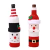 Juldekoration Santa Claus Wine Bottle Cover Gift Reindeer Snowflake Bottle Hold Bag Väska Snowman Xmas Dekor Heminredning WX9-841