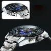 TVG Luxury Men's Sports Watches Fashion Clock rostfritt stålklocka Led Digtal Watches Men 30am Waterproof Wristwatch Relogio309C