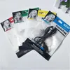 1000pcs / parti 10.5 * 15cm Zipper Plastic Retail Bag Paket Hänghål Förpackning Headset Kabel Opp Packing Bag för stereo hörlurar