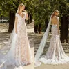 Sexy V Neck Mermaid Wedding Dress Lace Applique Backless Tulle Bridal Gowns Custom Made Slim Fit