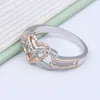 whole saleTrendy Love Motif Two-tone Anchor Heart Promise Ring For Valentine's Day Gift High Quality Rings