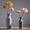 Nordic Minimalist Style Ceramic Vase with Hand Wire Drawing Surface Flower Arrangement Decorative Crafts for Home Living Room