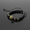 Braiding Lion Stone Beads Armband för kvinnor Pulseira Masculina Män Smycken Feminina Bileklik Elastiska Braclet Bijoux Mens