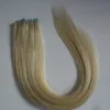 Extensiones de cinta de doble estiramiento de cabello brasileño rubio 100G 40pcs Extensiones de cabello de trama de piel recta Cinta 8a Rubio