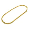 Cadenas de 10 mm y 78 cm Cadena trenzada de cuerda larga Collar trenzado de hip hop chapado en oro para hombre