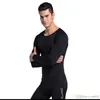 2017 European and American black men's long sleeves tights. Sports running