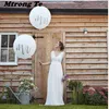 1 adet / grup Kaliteli 36 inç Yuvarlak Beyaz Baskı Mrmrs Lateks Balonlar Mutlu Düğün Sevgililer Günü Olay Hava Globos Malzemeleri