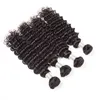 Cheveux humains brésiliens 2 Bundles Deep Wave Virgin Hair Extensions deux pièces One Lot Deep Curly Natural Color