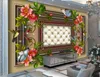 Anpassen der Fototapeten-Bordüre, Blumen- und Vogel-Wandbild, Wohnzimmer, Schlafzimmer, 3D-Wandbild, Tapeten-Foto-Wandbild