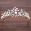 Silver crystal beads crown crown princess hair bride wedding accessories