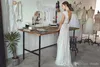 New Bohemian Summer Design Backless V Neck Cheap Chiffon Boho Beaded Crystals Sashes Chic Beach Country Bridal Gowns Wedding Dresses