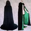 Cape gothique en velours à capuche, rouge vin avec doublure noire, Robe gothique Wicca, sorcellerie médiévale, Larp, nouveauté 2018, 1624685