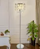 Modern Luxury Crystal Floor Lamp Smoky Gray / Transparent Table Lamp Simple Modern study led floor Light for Bedroom Livingroom