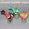 Silikonowe Rury wodne Woda Kamuflaż Kamuflaż Pure Color Silicon Oil Platform Mini Bubbler Bongs Szklany Miska Nektar Collector Dabber Narzędzia DHL