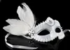Weiße Plastikfedermaske, Tanzshow, Showliebhaber, Spitzenmaske L159