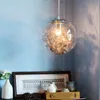 Plątanina Globe LED Wisiorek Light Lustre Szklana ryba Zbiornik Stalowy Kwiat Żyrandol Kryty Hanglamp Lampara Oprawy