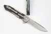 High End Flipper Kniv S35VN Stone Wash Blade Carbon Fiber + TC4 Titan Alloy Handtag EDC Pocket Folding Knives Nylon Case