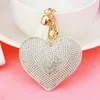 Gold Crystal Heart Keychain Tassel Charm Carabiner Key Rings Holder Bag Hangs Fashion Jewelry Will and Sandy Drop Ship